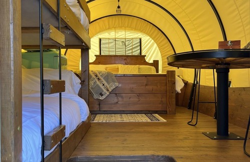 Lillington House | River-Front Wagon Glamping- The Dogwood