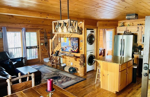 Epworth Cabin | Riverbend Cabin Waterfront dining & Trout Fishing with available guest cabin