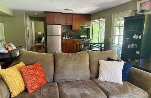 Kernville Apartment | Riverfront 2BR w/Saline Hot Tub, Private Beach & Walkable Kernville