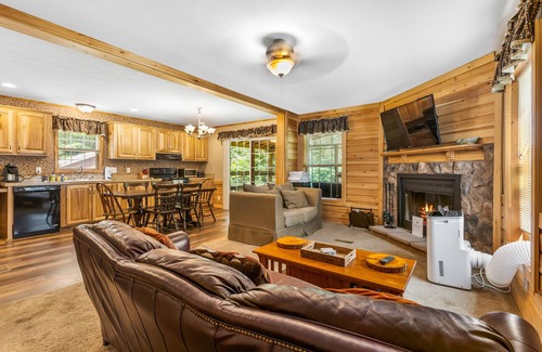 Schroon Lake House | Riverfront home with huge screened deck - dog-friendly, fireplace & fast WiFi