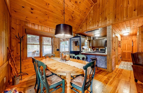 Ellijay House | Riverfront home with amazing view, deck, firepit, & fireplace