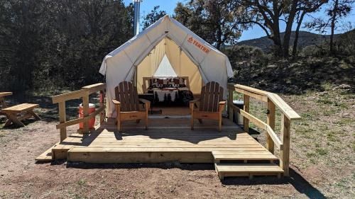 Vanderpool Other | Romantic Glamping Getaways in Texas Hill Country in this Cute Safari Tent Rental
