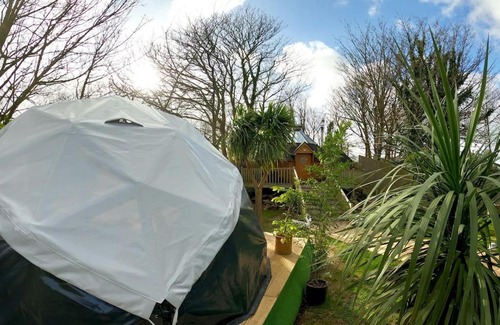 Camborne House | Romantic Treehouse with Hot Tub & BBQ Lodge