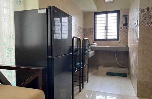 Basundhara Residential Area Apartment | Roof top One Bed Fully Furnished Apartment with Kitchen, small Living & Bathroom