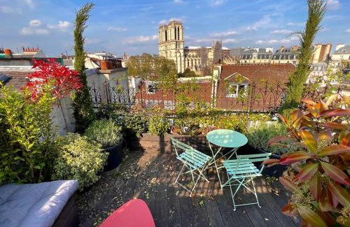 Sorbonne Apartment | Rooftop Triplex with Garden at Notre Dame