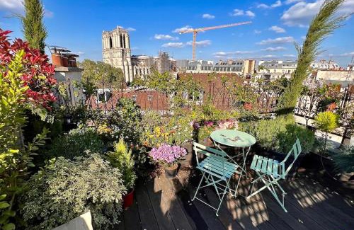 Sorbonne Apartment | Rooftop Triplex with Garden at Notre Dame