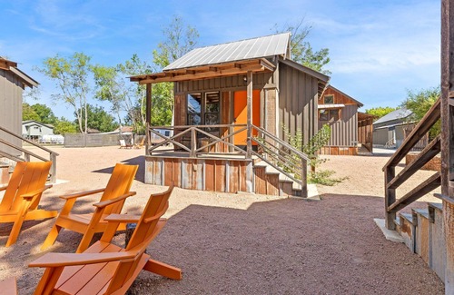 Comfort Cabin | Room with One Queen and Two Twin Beds, Private Patio with Creek View
