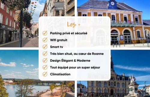 Roanne Apartment | Rose Roanne centre-ville - Parking & Clim
