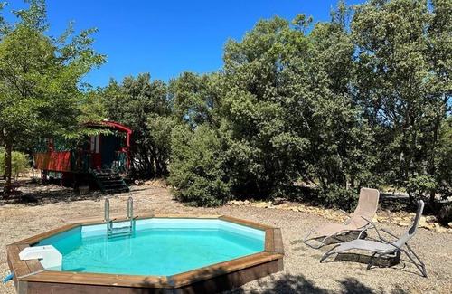 Tourtour House | Roulotte with air conditioning and private pool in Tourtour