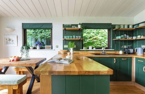 Chillington Cabin | Rural Woodland Lodge with Log Fire & Sunny Deck