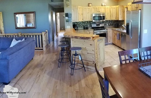 Nekoosa House | Rustic Chic Vacation Home Steps to Lake Camelot & Minutes to Sand Valley Golf!