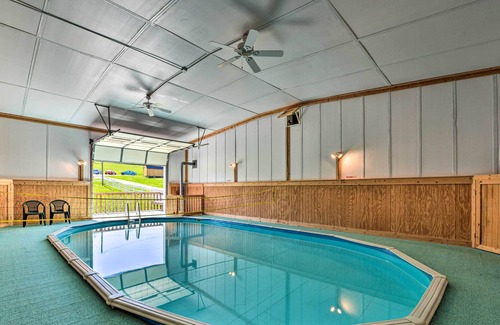 Rural Retreat House | Rustic Getaway w/ Indoor Pool, Fire Pit & Backyard