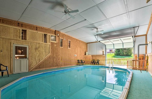 Rural Retreat House | Rustic Getaway w/ Indoor Pool, Fire Pit & Backyard