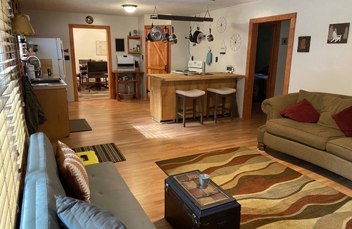 Prudenville House | Rustic home on wooded lot, very private. Lake and dock access. Close to trails.