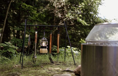Grafton County RV Rental | Safari Tent Site 5 | 1 King Bed | Pond View