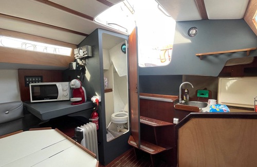 Cherbourg-en-Cotentin Boat Rental | Sailing Boat 'Miraflores' with Sea View, Private Terrace and Wi-Fi
