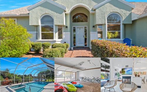 Palm Harbor House | SALTY TURTLE Luxury Salt Water Pool Home on Salt Water Canal with Tiki Bar