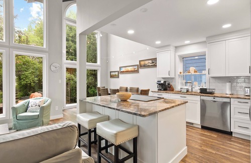 Sylvan Lake House | Sandy Beach Hideaway. Cozy and Bright. Entire house steps from the Sandy Beach!