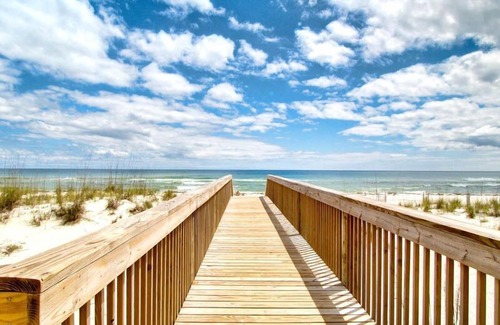 Pensacola Beach Condo | Sans Souci 102 | Gulf-Front, Large Patio + Seasonal Beach Service