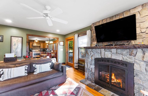 Warren County House | Scenic lakefront retreat with water access, private dock, grill, W/D & fireplace