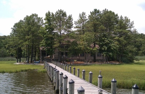 Ocean Pines House | Scenic Water front secluded house with pier and view of the bay overlooking OC