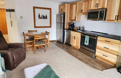 Mancelona Condo | Schuss walk to slopes, close to LAKES, sleeps 6, KING bed. golf, mountain view!