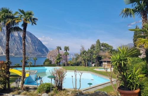 Bissone Apartment | Schwimmbadferien am Luganersee