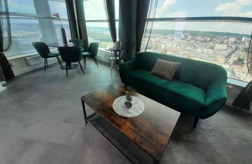 Srodmiescie Apartment | SEA TOWERS PANORAMIC PENTHOUSE, 28 floor! Sea & City View from GLASS CORNER TRIANGLE! 75m2! Terrace!