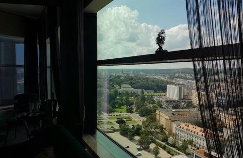 Srodmiescie Apartment | SEA TOWERS PANORAMIC PENTHOUSE, 28 floor! Sea & City View from GLASS CORNER TRIANGLE! 75m2! Terrace!
