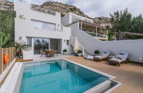 Matala Villa | Sea View Luxury Villa White in Blue