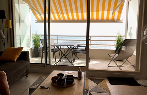 Les Sables d'Olonne Apartment | Seafront T2 Apartment with Terrace, Garage, and Stunning Bay View