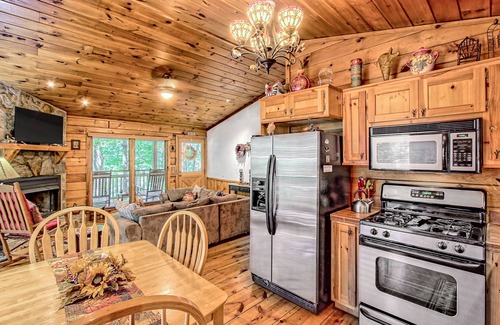Blue Ridge Cabin | Secluded cabin on stocked lake with hot tub, deck & outdoor kitchen
