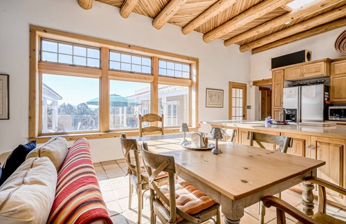 Valdez House | Secluded, dog-friendly adobe home with patio, kivas, & washer/dryer