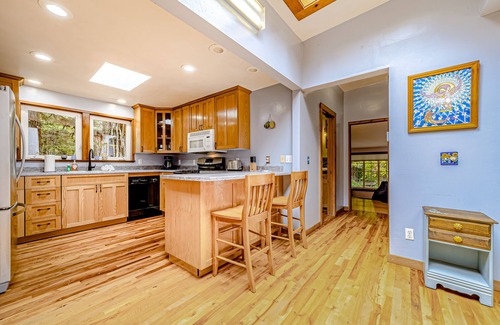 Trinidad House | Secluded forest home with deck, private setting, woodstove, WiFi, & patio