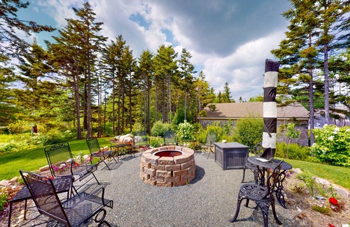 Stone Haven House | Secluded hilltop home with beautiful Cadillac Mountain view and multiple decks