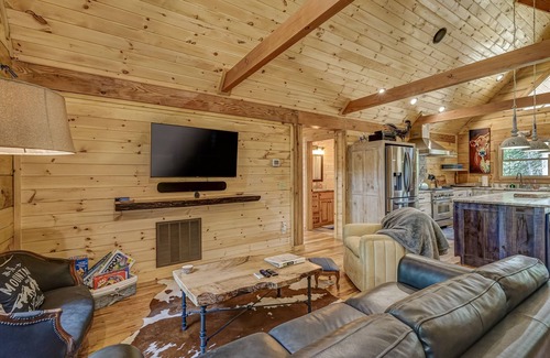 Blairsville House | Secluded home with wraparound deck, fireplaces, firepit & washer/dryer