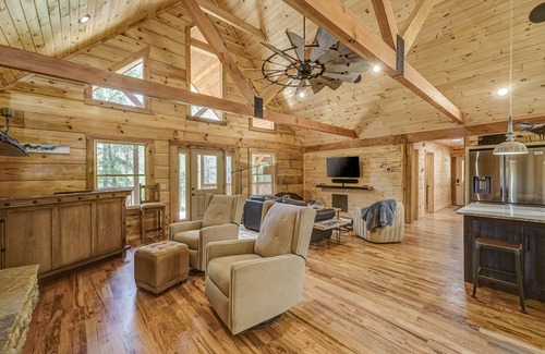 Blairsville House | Secluded home with wraparound deck, fireplaces, firepit & washer/dryer