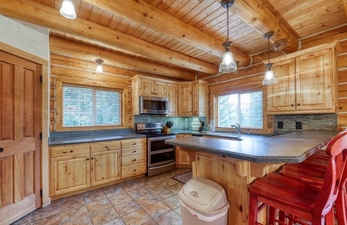Brian Head Cabin | Secluded retreat with inviting deck, air hockey, & W/D - dog-friendly