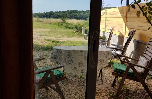 Aigueze Bed & Breakfast | Self-contained room with countryside view at Aiguèze guest house