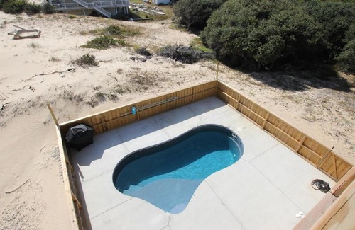 Carova Beach House | Semi-Oceanfront, Ocean Views, Wild Horses, Private Pool, 4x2338, Race To The Beach