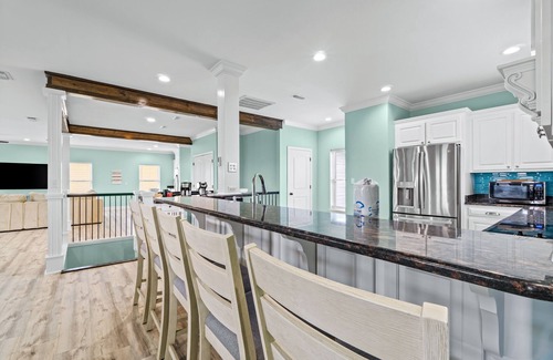 Fort Morgan House | Serene Gulf-view home near beach & golf with private pool & balconies - dogs OK
