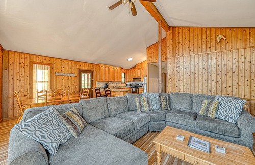 Mineral House | Serene lakefront home with free WiFi, private dock, game room, & central AC