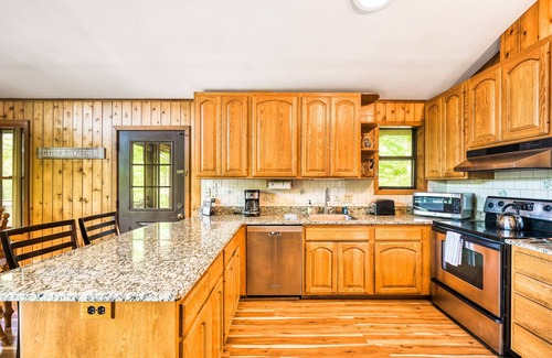 Mineral House | Serene lakefront home with free WiFi, private dock, game room, & central AC