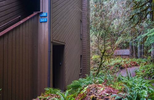 Glacier Condo | Serene Mountain Condo on River, Private End Unit, Indoor Pool & Hot Tub, WIFI
