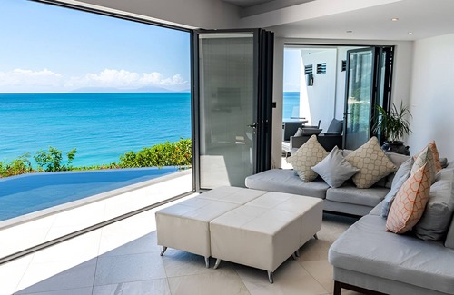 Fryes Beach Hotel | Serene Oceanfront Room w/Stunning Caribbean Sunset Views & Direct Beach Access