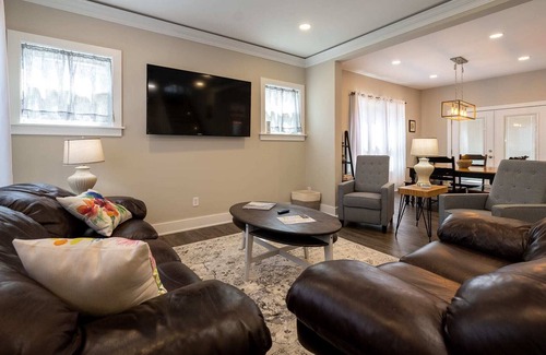 Fountain Square House | Serenity in the Square: Peaceful Deck & Fire Pit