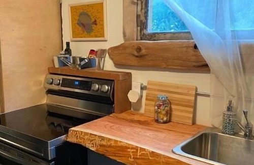 Stillwater Cabin | Shabby-chic Rustic-industrial shipping container fully equiped tiny home