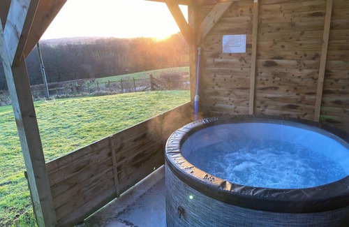 Newbridge Cabin | Shepherds Hut-1 Bed-Hot Tub -views