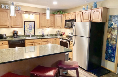 Peak 9 Condo | Ski In Newly Refinished Condo ON THE RIVER. Stunning location near Main Street