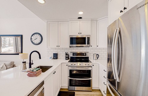 Snow Pine Estates House | Ski-in/out condo with mountain view, wifi, fireplace, & private washer/dryer